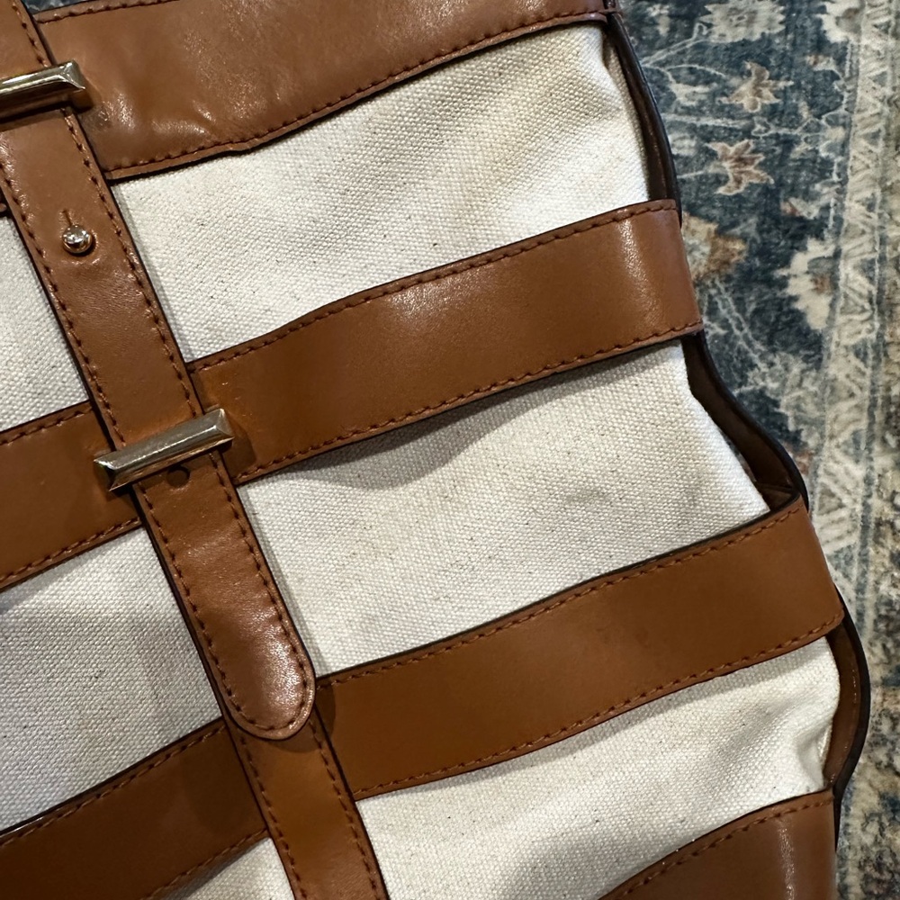 Michael Kors Tan and Cream Cage Tote - Picture 7 of 15